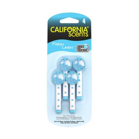 California Scents Vent Clip Fresh Linen x4