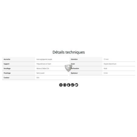 DISQUE ABRASIF SUR MOUSSE IRIDIUM SOFT 77mm (x20)
