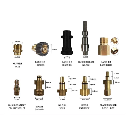 Adaptateur canon à mousse voiture - Raccord multi-marques compatible nettoyeur haute pression