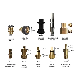 Adaptateur canon à mousse voiture - Raccord multi-marques compatible nettoyeur haute pression